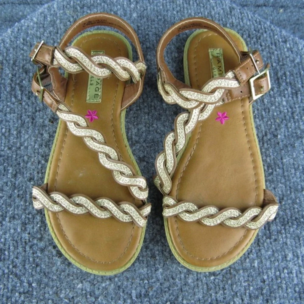 Rampage Youth Girls Sandals Shoes Size 13‎ Medium Brown Synthetic Buckle